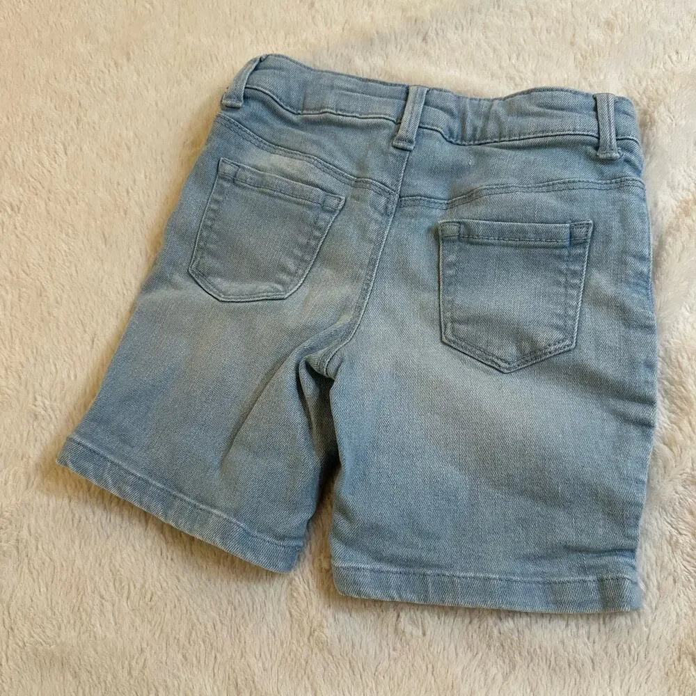 Gymboree Jean Shorts sz 4 adjustable waist tabs denim shorts Bermuda shorts
